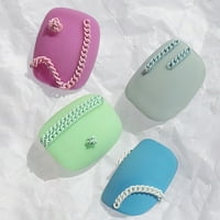 3D lanac za nokte šareni lanac sa bušilicama za nokte metalni ukrasni lanac ukrasi za nokte DIY pribor za nokte za dame salon za nokte