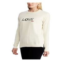 Ralph Lauren ženski Ivory Logo Grafički dugi rukav džemper za posadu XL XL