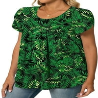 Ženske haljine šifonske bluze Košulje Petal kratki rukav Tunik vrši ljetne povremene majice s naborom