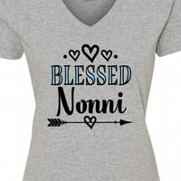 Inktastična blagoslovljena Nonni baka ženska majica V-izrez
