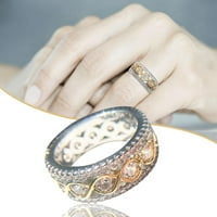 Bacc pribor Dame Okrugli rez bijeli vjenčani prsten prekrasan prsten nakit veličine 6- bakreni prsten