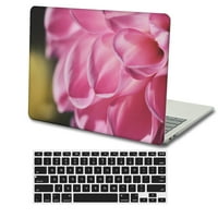 Kaishek Hard Case kompatibilan s MacBook Pro S a a a a + crna poklopac tastature, cvijet 0731