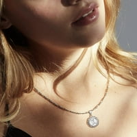 Početna ogrlica za žensku djevojku, 14K pozlaćenog okruglog slova Privjesak ogrlica od glavnog monograma