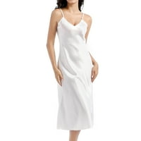 Homgro ženska satenska haljina za spavanje dubokih V izrez Silk Nightgown Ljetne duge pidžame haljine