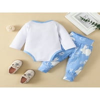 Gwiyeopda novorođene novorođenčad beba dečko Uskršne outfit Rabbit ROMper hlače postavljena odjeća