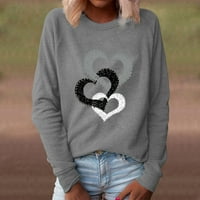 Zlekejiko bluza Top Print Love ruffe džemper s vratom Long o labava povremena ženska ženska bluza