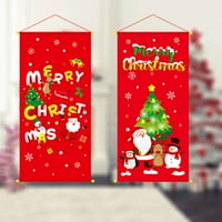 Božićna viseća zastavu Svečana zidna tapiserija Zidni dekor platna za kućnu trgovinu