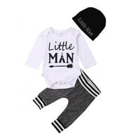 Novorođenčad za djecu s djetetom Novo do pisma posada Ispišice za ručnicu + hlače + hat outfit 0- mjeseci
