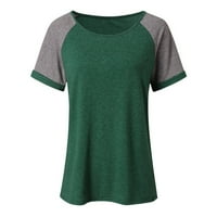 Ženske košulje Ženska modna casual labav okrugla vrat kratkih rukava s kratkim rukavima Top Green M