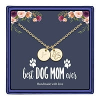 Pas mama Pokloni za žene Disc Puppy Paw Ispiši ogrlice za ljubitelje ljubimca ljubitelja ljubičastih