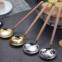 Juha od nehrđajućeg čelika Japanska stila drvena ručka supa kašika za curenje kućica za kuhanje vruće