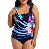 Žene kupaći kostimi Jedan skromni temminijski kontrolni print plus size kupaće kostime Tankinis set