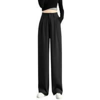 Akiigool pantalone za žene Ženske hlače Ljeto Ležerne prilike visokog podiznih košulja Elastični struk