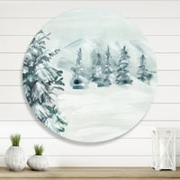 Art Demandart 'Snježni borov stablijski tradicionalni metalni krug zida - disk od