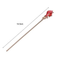 Informativan prozirni Fau Crystal Hair Stick Vintage kineski stil kose štapića za kosu Crvena legura