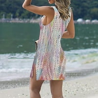 Plaža MLQIDK Poklopac za ženske kupaći kostim bez rukava uzgoj up udubi se seethrough seksi kukičani