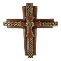 Rustikalni keltski čvor za pomicanje FAU alata od kože više slojeviti zidni križ