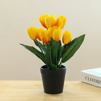 Simulacijske biljke bez blede ne-freered realistic dekorate Fau svileni cvijet devet glave umjetni tulip