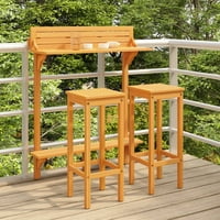 Buyweek balkon bar set Solid Acacia Wood