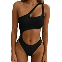 Žene jedno rezanje ramena Visokog struka bikini set Crisscross kupaći kupaći kupaći kostim