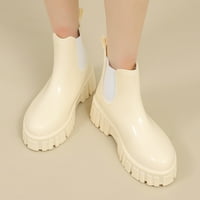 QXUTPO Womens Muške čizme Vodootporne debele jedinice Neklizajuće cipele snijega Radne cipele Tople kišne čizme