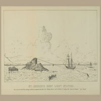 Ispis: Lampica grebena Svetog Georgea, pogled sa jugozapada, prikazuje se