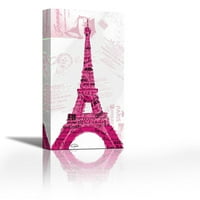 Pink Eiffel - Savremena likovna umjetnost Giclee na platnu Galerija - zidni dekor - umjetničko slikarstvo