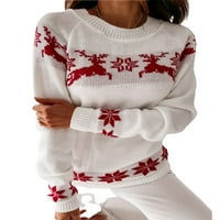 Caitzr Božićni džemperi pletene zimske žene DEER dugih rukava pulover skakači Xmas odjeća