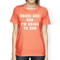 Ruže su crvene ženske breskve majice kratkih rukava slatke ideje za poklon