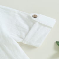 TODDLER Baby Boy odjeća Pamučna posteljina Henley košulje s majicama dugih rukava Casual Hlače set