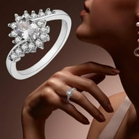Jiyugala prstenovi za žene prstenove srebrne rinestone prstenove prstene sjajne prstenove za i muške