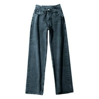 B91XZ Ženske hlače Dressy Ležerne prilike prekrižene džemperske traperice sa visokim porastom džepne