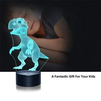 Miirene 3D Dinosaur Dječja noćna svjetiljka LED boje Promjena ukrasa za osvjetljenje Creative Gift Lamp