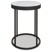 Dizajn potpisa Ashley Winderron Okrugli krajnji sto, crno bijelo