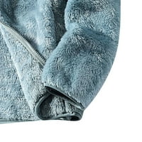 Yinguo Ženski kaput zimske plus veličine tople odjeće plišani zatvarač kaput labavo reženi ležerni zadebljani