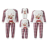 Stoljetni božićni pidžami za obiteljski crtani ekran plaćeni ispis Crew vrat Top hlače slatka xmas spavanje