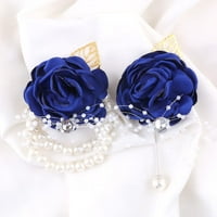 Plava djeverušaid zglob Corsage Flowers Prom Rose Corsage i Boutonniere set za svadbenu stranku Prom