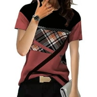 Ženske košulje Žene Casual Loress Majice kratki rukav modni tisak The Majice Tee Wine XL