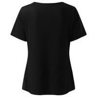 Plain t majice za žene Ženske košulje od poliestera Žene Ljeto Top SOLID kratki rukav prednji tinejdžer