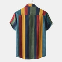Kakina S Plus veličina Muška majica Čišćenje muške modne ležerne pamučne platnene majice Cardigan kratka