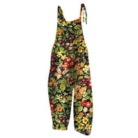 Jumpsuits za žene Ženska modna ljetna slatka labava Ležerna print Retro Strappy kombinezon Multicolor XXL