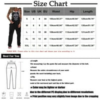 Jumpsuits za ženske povremene modne otisnute labave plus veličine remene ravne bib hlače tamno siva