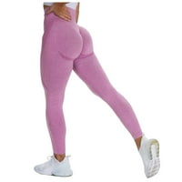 Frehsky Yoga Hlače Ženska čista boja - pogodnost sportskog fitnesa koji rade visoko struk joga hlače vruće ružičaste