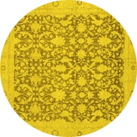 Ahgly Company u zatvorenom okrugli orijentalno žute tradicionalne prostirke područja, 3 'krug
