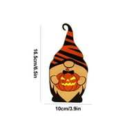 Halloween Desk Decor Decor Cuted drveni gnome s toplim svjetlom za stol noćni ormarić Pumpkin