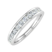 Karatni kanal Set Diamond Wedding Band prsten u 14k bijelo zlato