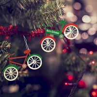 Heiheiup božićni oblik Privjesak bicikl Drveni proizvodi Drveni ukrasi Dekoracije visi ukrasi