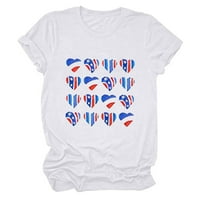 Aufmer Clearsance Basic Tees za žensku košulju za zastavu Ženski, dame Dan neovisnosti Štampana majica