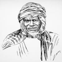 Samory Tour_. Nwest Afrički ravnalo. Crtež olovke i tinte, francuski. Poster Print by