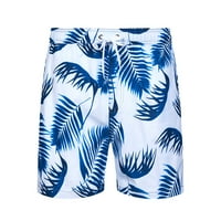 Elneeeya muške plaže Casual Beach Hlače tiskane vodootporne pet hlača Swim kratke hlače Plave s